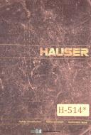 Hauser-Hauser 3 SM, Jig Grinder Installation and Service Manual-3-SM-01